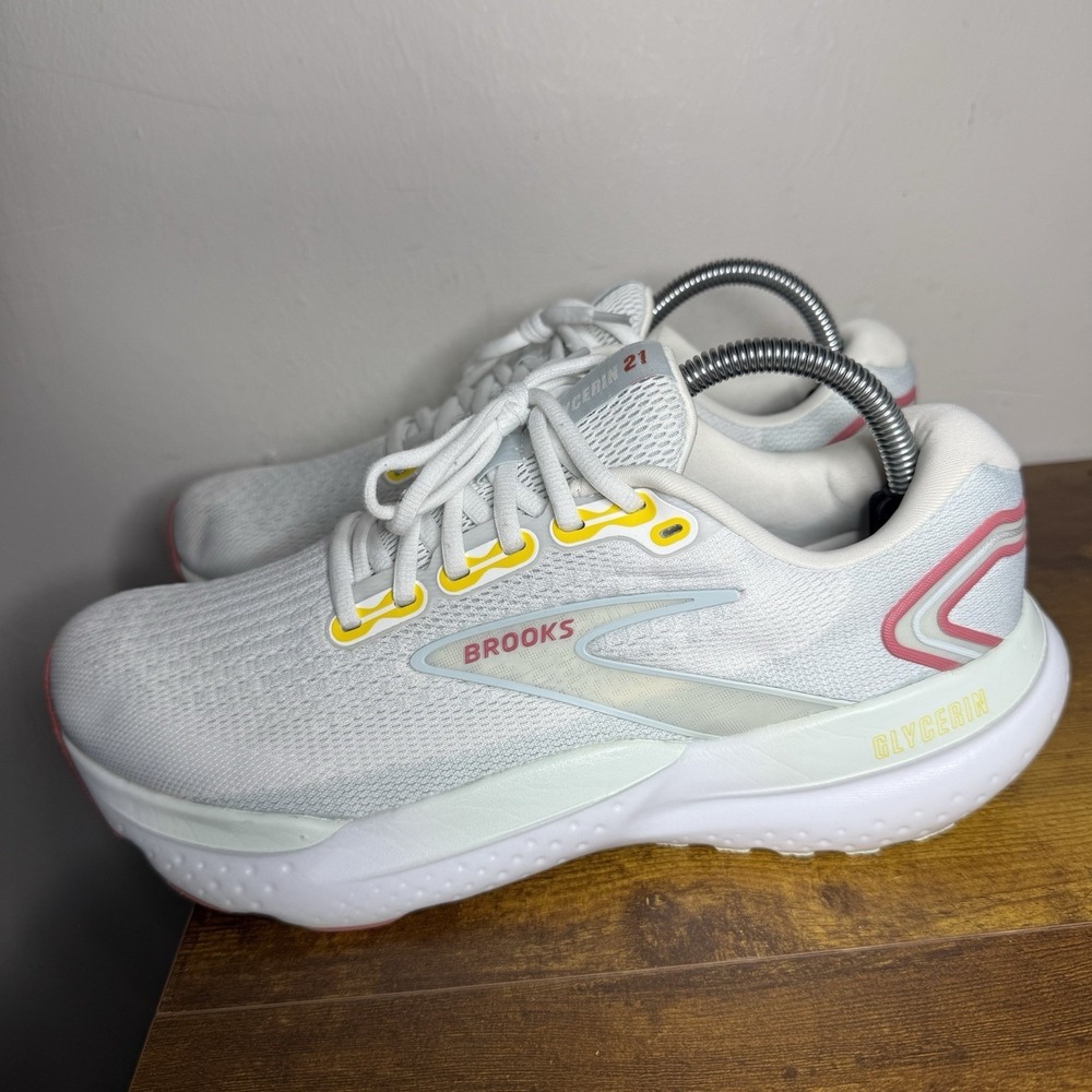 Brooks Glycerin 21 Running Shoes Women's Size 10 Grey White - Picture 2 of 7